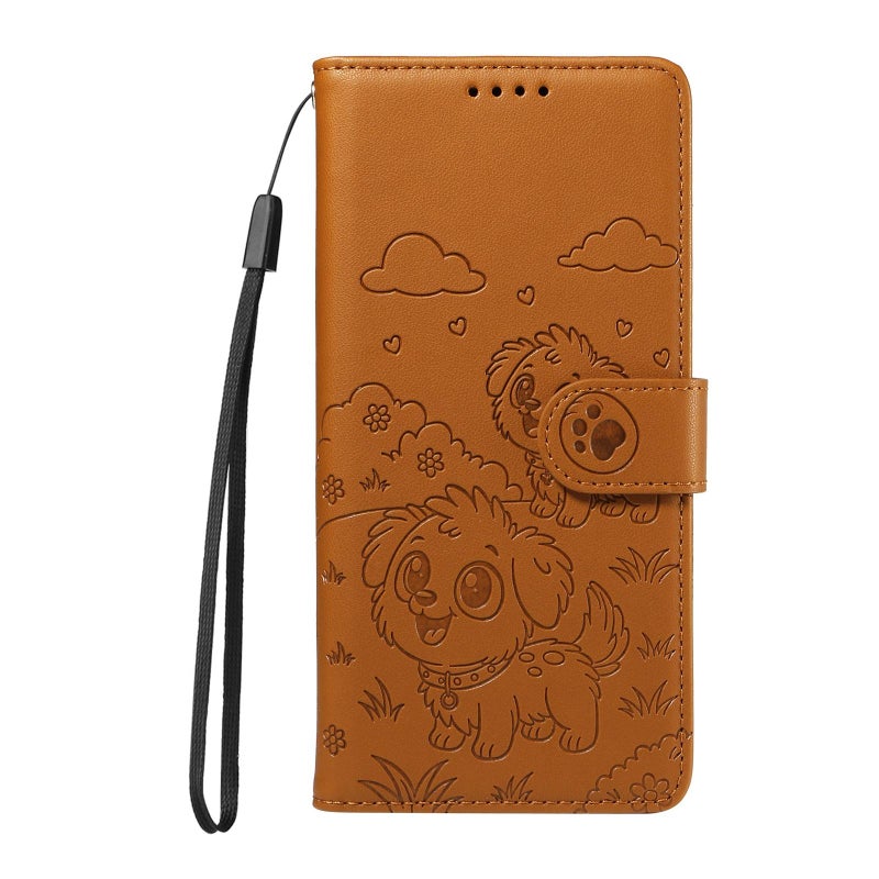 erorex For Tecno Spark Go 2024 / 20 4G / Pop 8 Embossed  Dog RFID Blocking Wallet Leather Phone Case(Brown) - Image 2