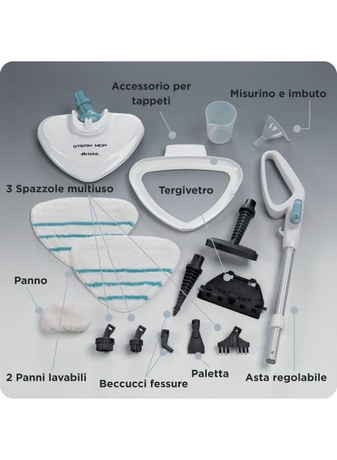 DSP Steam Mop,10 in 1 Multi Purpose Handheld Steamer Cleaner Detachable for Vinyl, Laminate, Carpet, Tile Hard Floor Grout w/ 2 pad, 1500W High Power, Includes 10 Accessories, Adjustable Steam & Height KD2071 - Image 4