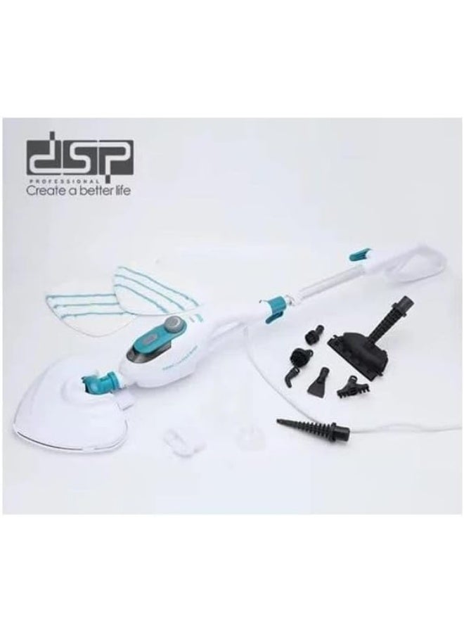 DSP Steam Mop,10 in 1 Multi Purpose Handheld Steamer Cleaner Detachable for Vinyl, Laminate, Carpet, Tile Hard Floor Grout w/ 2 pad, 1500W High Power, Includes 10 Accessories, Adjustable Steam & Height KD2071 - Image 2