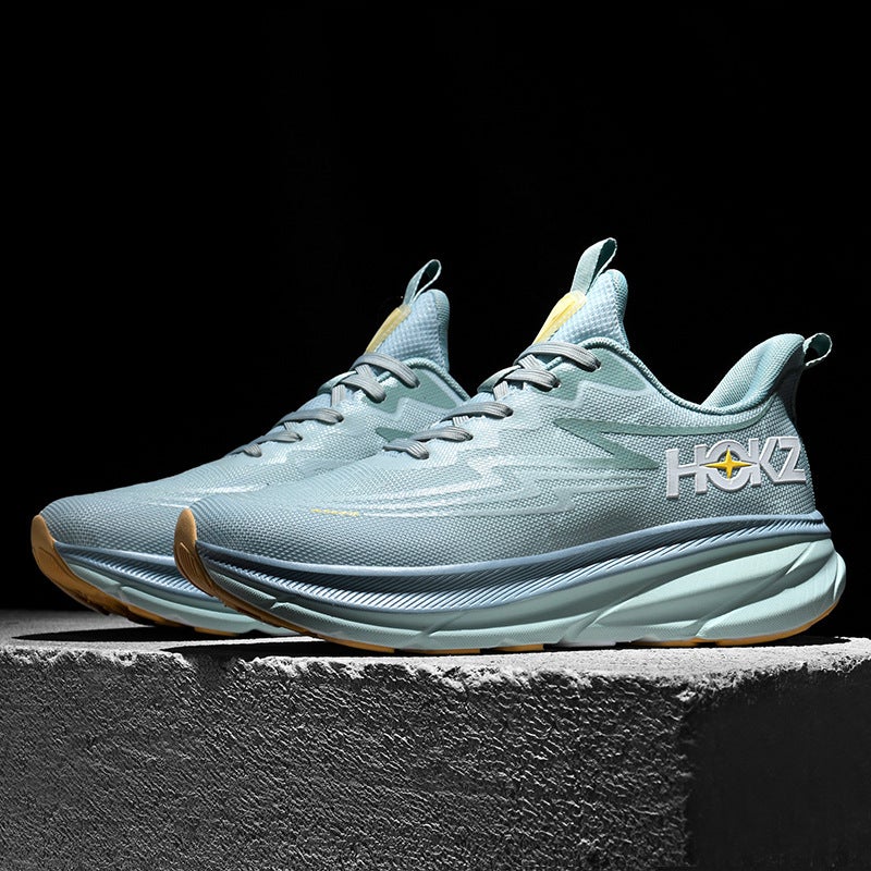 Junior high school mens shoes 2024 spring new Clifton 9 high school entrance examination physical test running shoes ultra light training sneaker rain fog blue 
