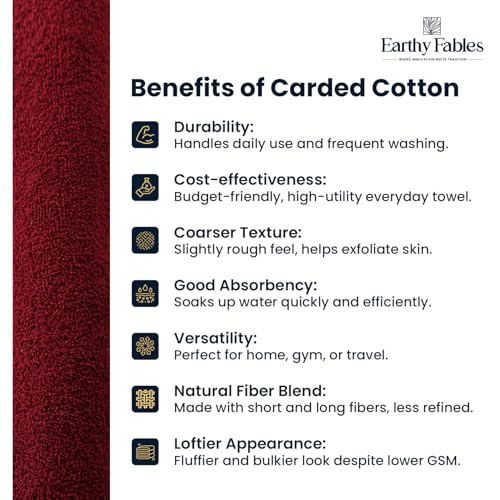 Earthy Fables Nebula Bath Towel – Pure Carded Cotton, Soft, Absorbent, Quick Dry & Skin-Friendly Towel, 140 x 70 cm, 400 GSM, Set of 2 – Wine - Image 5