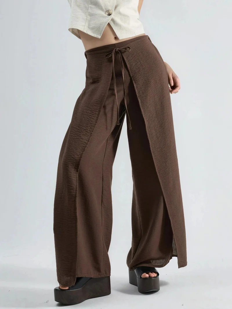 بوسيم BUSEM Drawstring Waist Crepe Trousers with Tie Detail