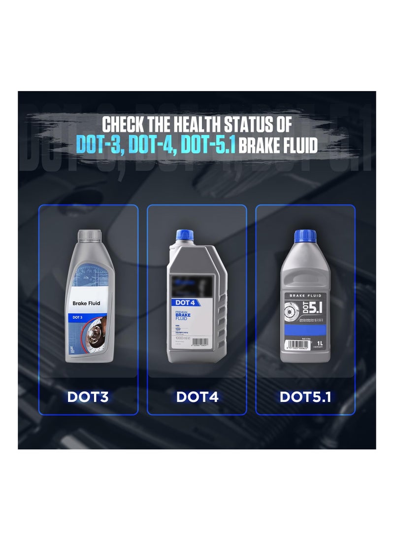 SYOSI - Brake Fluid Tester, Brake Fluid Moisture Detector, Dot3 Dot4 Dot5.1 Tester With 2.8" Backlit Display Audible Alarm for Various Brake Fluid Model, for Most Vehicle(1 Pack) - Image 1