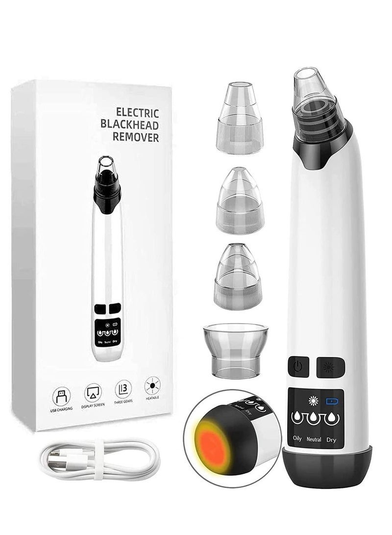 كيلا أداة كهربائية لإزالة الرؤوس السوداء والبثور مع كمادات ساخنة، قابلة لإعادة الشحن عبر منفذ USB، لإزالة الرؤوس البيضاء والسوداء - Image 1