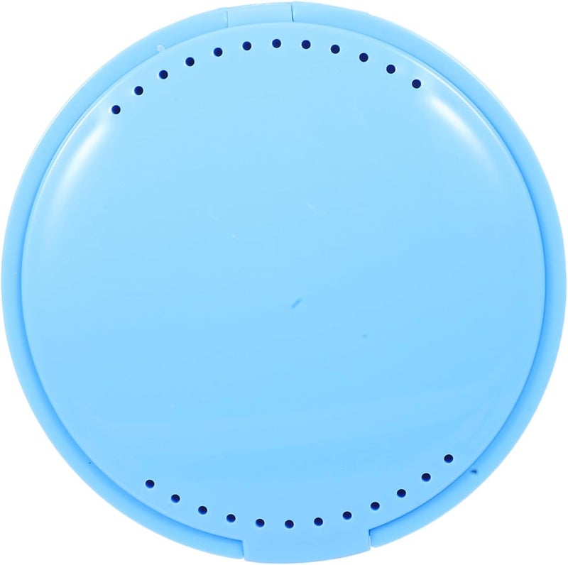 Portable Round Tooth Storage Box with Mirror Plastic Retainer Case for False Teeth Aligners and Keepsake Storage for Travel and Home Use - Image 1