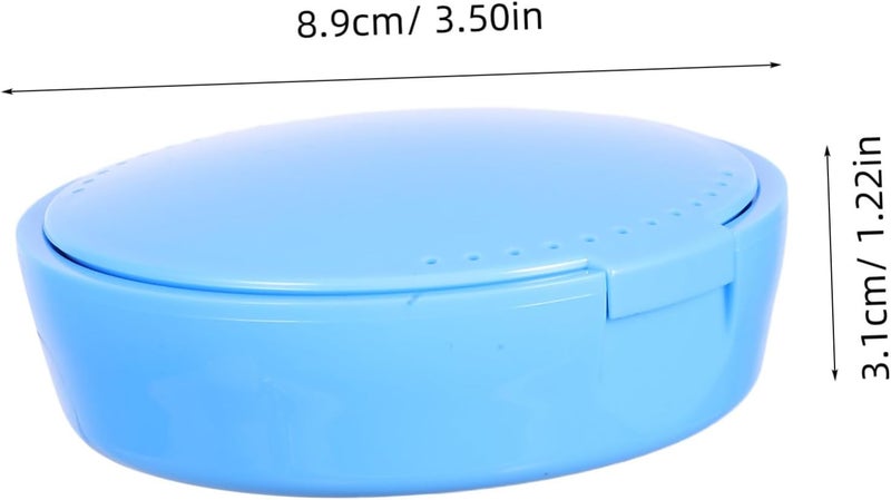 Portable Round Tooth Storage Box with Mirror Plastic Retainer Case for False Teeth Aligners and Keepsake Storage for Travel and Home Use - Image 2