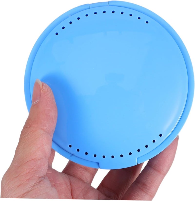 Portable Round Tooth Storage Box with Mirror Plastic Retainer Case for False Teeth Aligners and Keepsake Storage for Travel and Home Use - Image 4