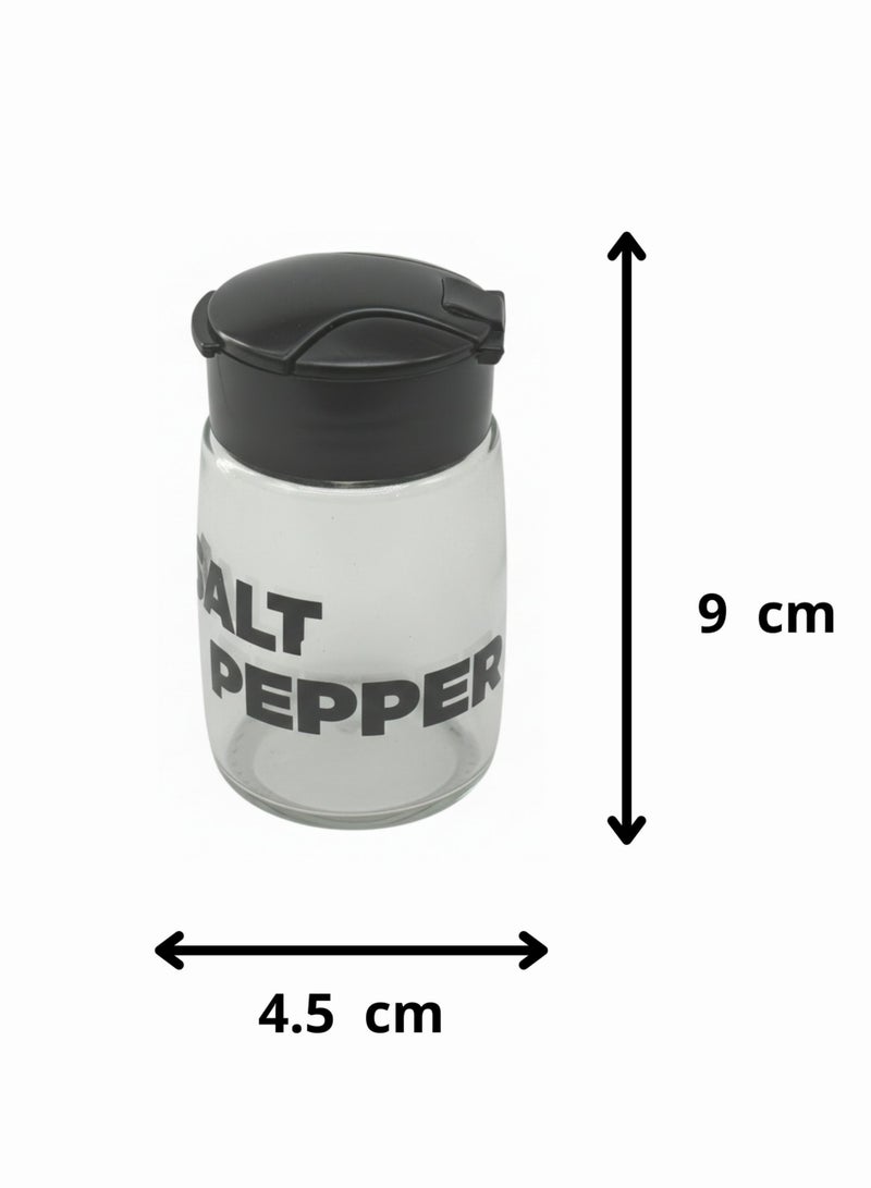 كلوكس طقم ملاحات زجاجية ثلاثية بغطاء عملي للمطبخ يستخدم للملح والفلفل والبهارات والتوابل  ارتفاع  9 سم - Image 2