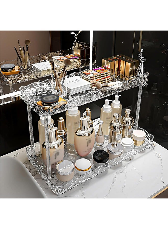 يلا جوي منظم للعناية بالبشرة من طبقتين، منظم مكياج على سطح الطاولة، منظم للعناية بالبشرة على سطح الطاولة، منظم مكياج على سطح الطاولة، منظم مكياج وعناية بالبشرة للحمام - Image 5