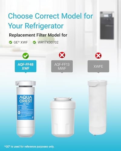 AquaCrest AQUA CREST XWF Replacement for GE® XWF, NSF Certified Refrigerator Water Filter, 3 Filters (Not XWFE®) - Image 2