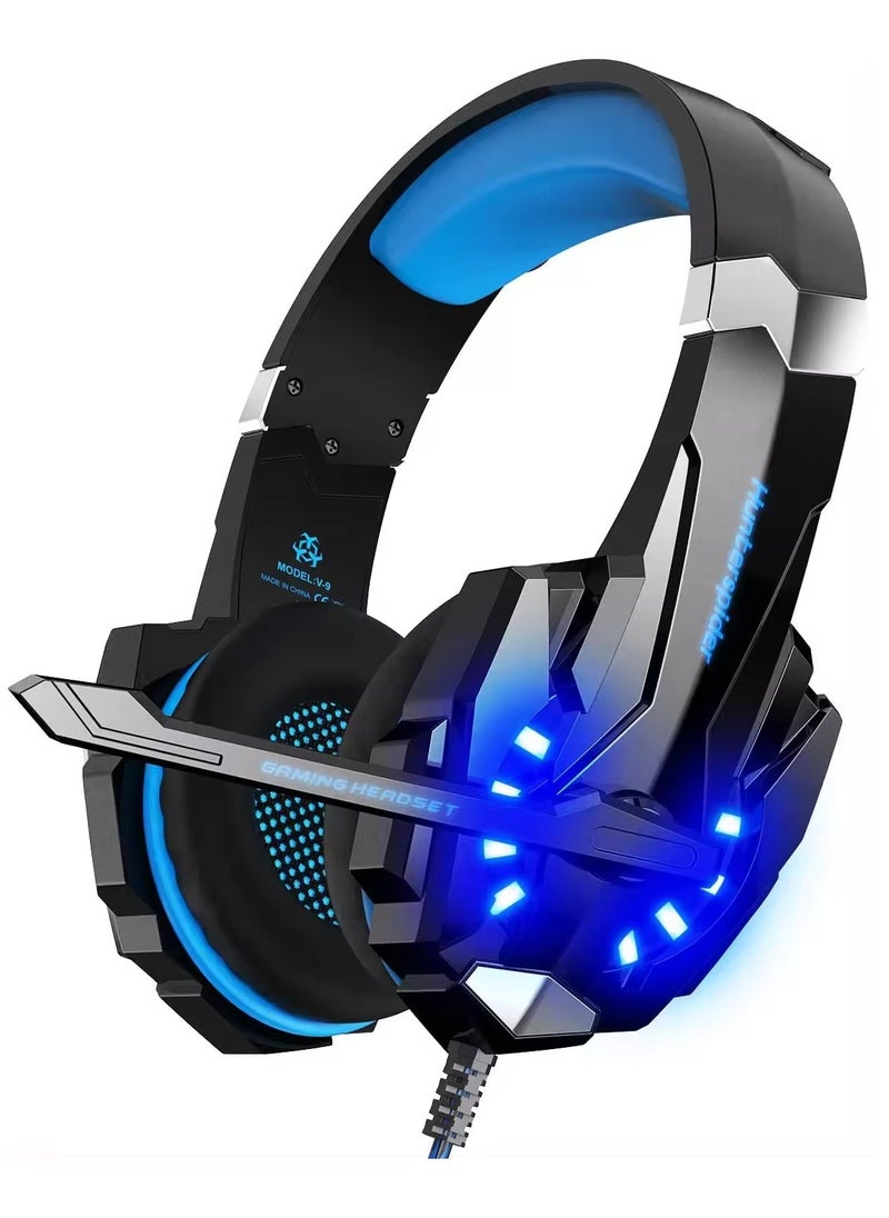 Hunterspider - Hunterspider V9 Comfortable LED Over Ear Stereo Gaming Headphone with Mic and Volume Control Gaming Headset - Image 1