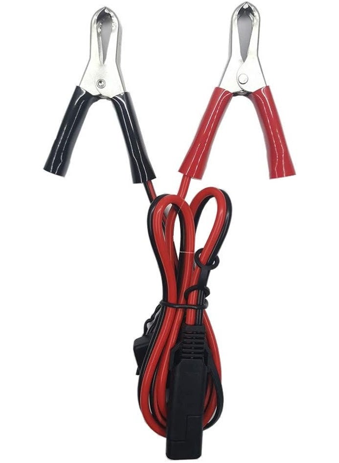 Terabyte SAE to Aligater Clips Trickle Charger Extension Cable - Battery Charger Clamp 12V-24V Quick Disconnect Extension Cord 2FT 15A Alligator Clip for Pump Motorcycle Car Battery Solar Panels (2ft) - Image 4