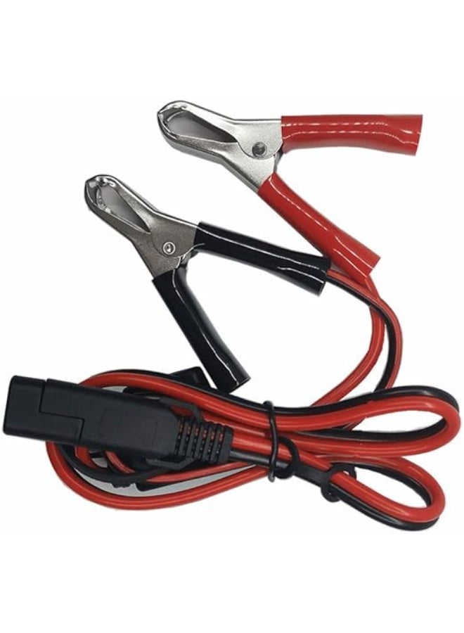 Terabyte SAE to Aligater Clips Trickle Charger Extension Cable - Battery Charger Clamp 12V-24V Quick Disconnect Extension Cord 2FT 15A Alligator Clip for Pump Motorcycle Car Battery Solar Panels (2ft) - Image 1