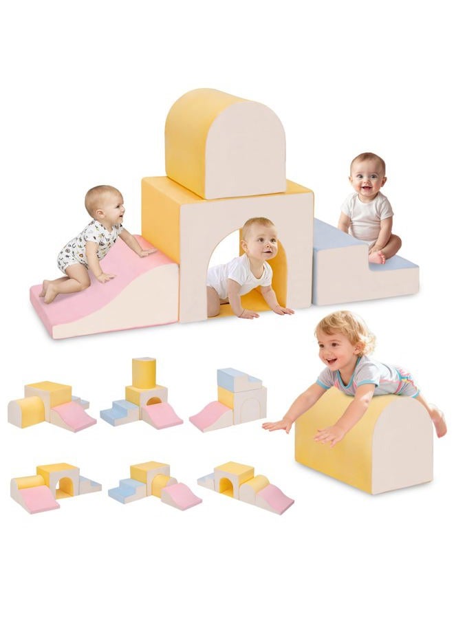 CAMELUS Climbing Toys for 1 Year Old, 4-Piece Toddler Climbing Toys Indoor, Soft Play Set Baby Foam Climbing Blocks for Toddlers, Climb Crawl Activity Play Set, Birthday - Image 1