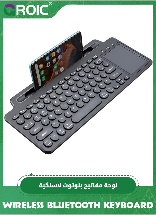 GROIC Wireless Bluetooth Keyboard with Number Touchpad 2.4G Wireless Keyboard Mouse Card Slot Numeric Keypad for iOS/Android Desktop Laptop PC TV Box with Touchpad  - Image 1