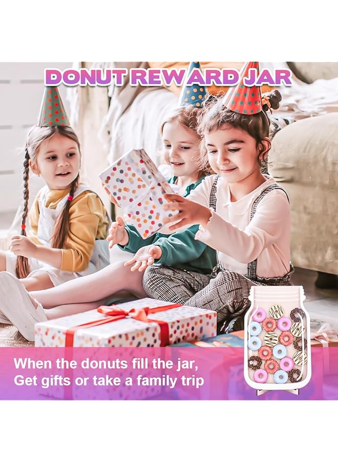 erorex Reward Jar Donut Pattern Incentive Jar For Children Behavior Home Classroom Potty Training Reward Chart Parent Teacher Reward Chart Behavior Training Rewards Jar For Kids Toddlers - Image 3