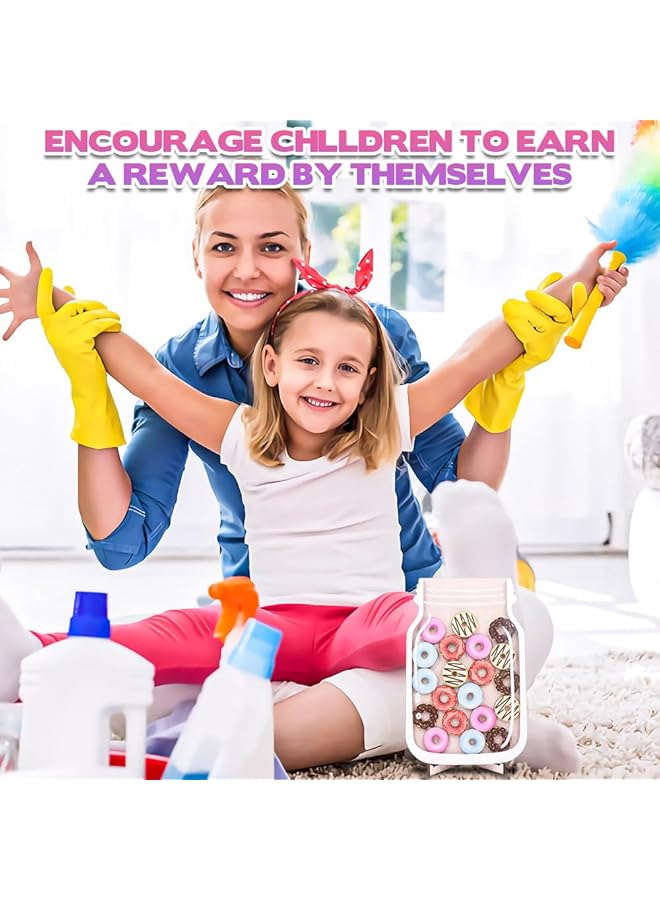 erorex Reward Jar Donut Pattern Incentive Jar For Children Behavior Home Classroom Potty Training Reward Chart Parent Teacher Reward Chart Behavior Training Rewards Jar For Kids Toddlers - Image 4