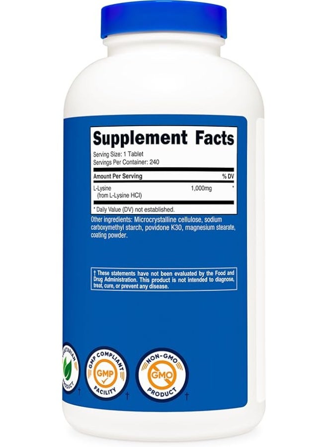 Nutricost, L-Lysine, 1,000 mg , 240 Tablets - Image 2