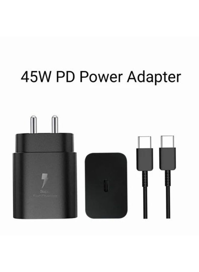 ELTRAZONE 45W USB-C PD Fast Charging Travel Adapter with USB-C Cable – Black - Image 1