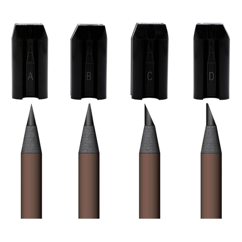 Brrnoo Sharpening Tool Sharpener for Eyebrow Pencil, Eyebrow Cosmetics 4-in-1 Multifunctional Eyebrow Pencil, Permanent Makeup Tool for Beginners & Professional (Black) - Image 2