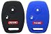 Grakest Silicone Protective Skin Glove Key Fob Cover Case fit for Honda Civic Pilot Accord Crosstour LX EX CRV CRZ Insight Odyssey Ridgeline Keyless Entry Key Fob Accessories Black Blue - Image 2