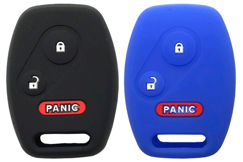 Grakest Silicone Protective Skin Glove Key Fob Cover Case fit for Honda Civic Pilot Accord Crosstour LX EX CRV CRZ Insight Odyssey Ridgeline Keyless Entry Key Fob Accessories Black Blue - Image 3