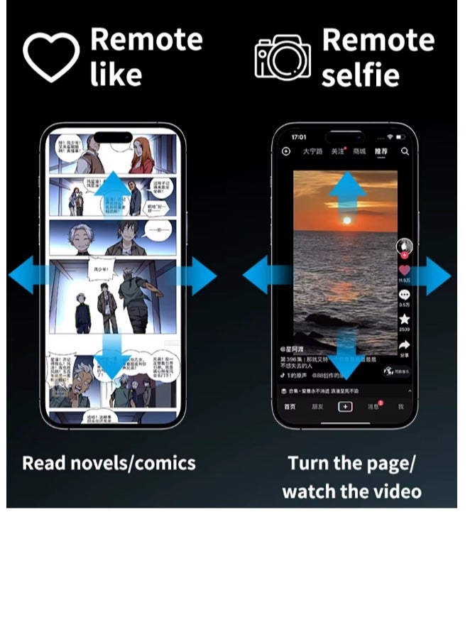 O8.design Bluetooth,Smart Touch Sliding Screen Remote Controller Mobile Phone Wireless Page Turning,TikTok Turning, Finger Selfie Ring - Image 2