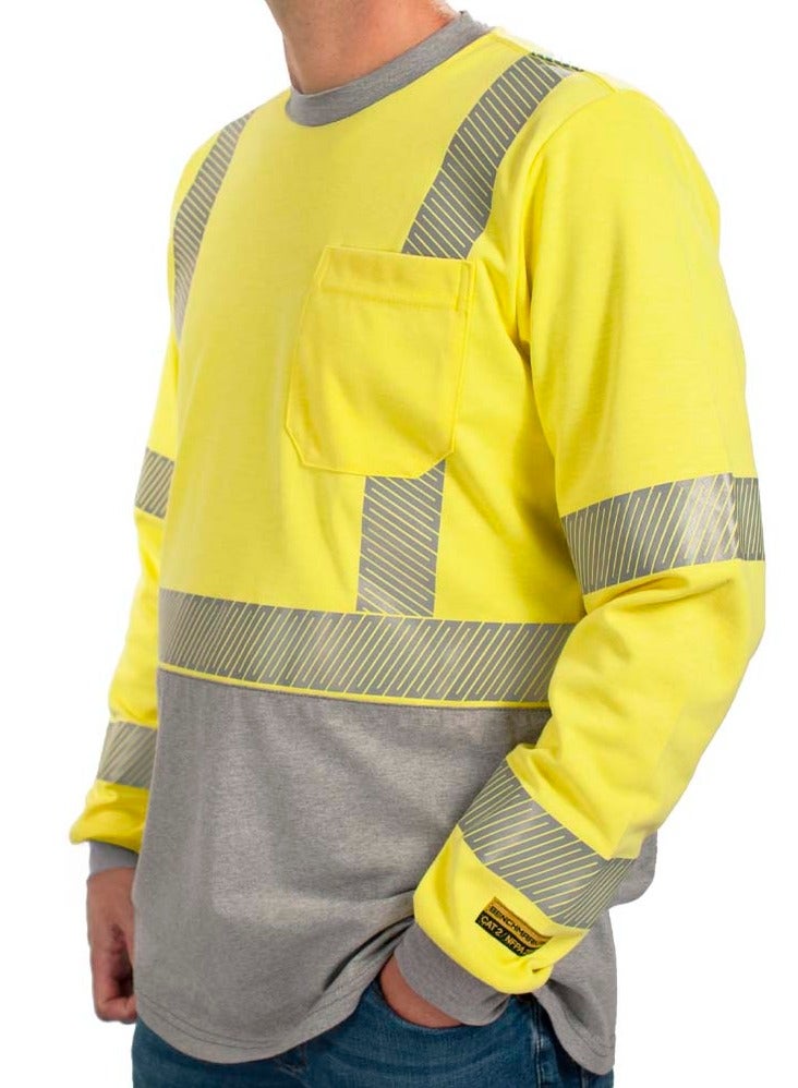 Benchmark FR "Tracer" Cat 2 Hi Visibility Flame Resistant Shirt - 8 Cal - Image 2