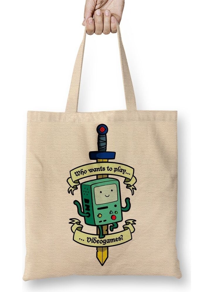 Baskı Dükkanı Print Shop Bmo Game Cloth Bag Long Handle 