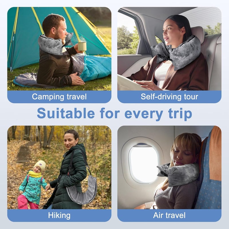 Eppyyo 2Pack Stuffable Travel Pillow for Extra Luggage, Velvet Neck Pillow with Adjustable Size - Image 5