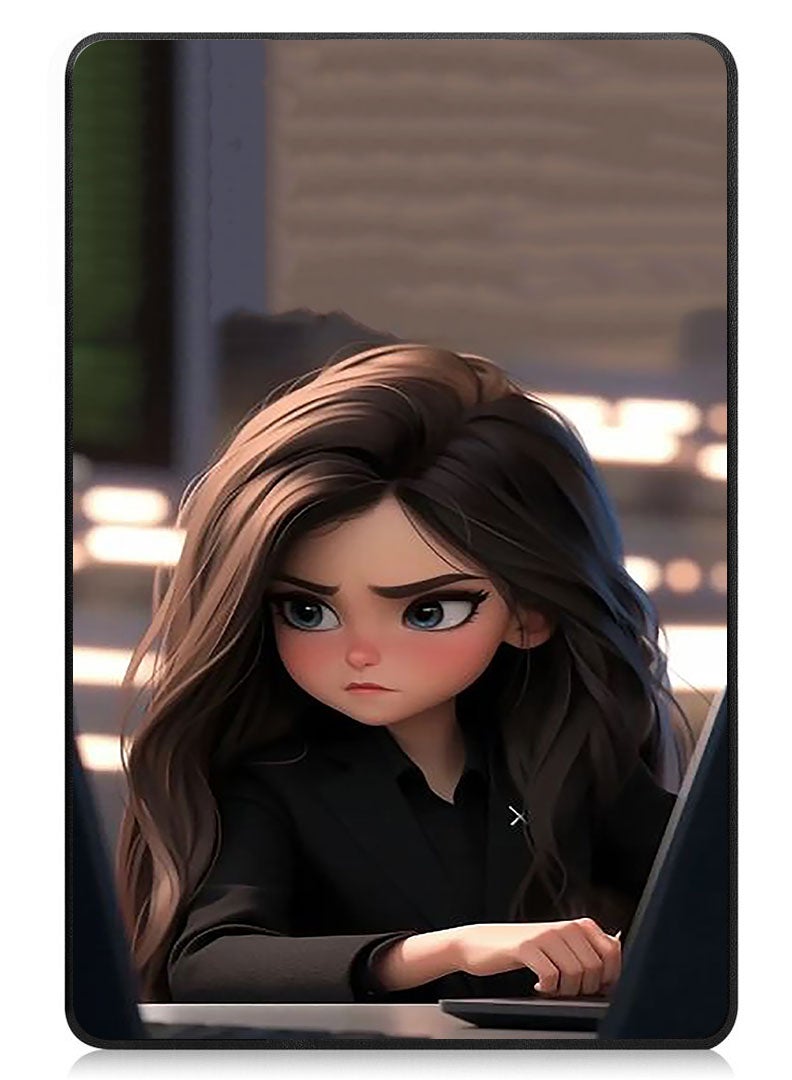 Theodor Protective Flip Case For Xiaomi Redmi Pad Pro (2024) With Trifold Stand Auto Wake Sleep Shockproof Cover Angry Girl - Image 1