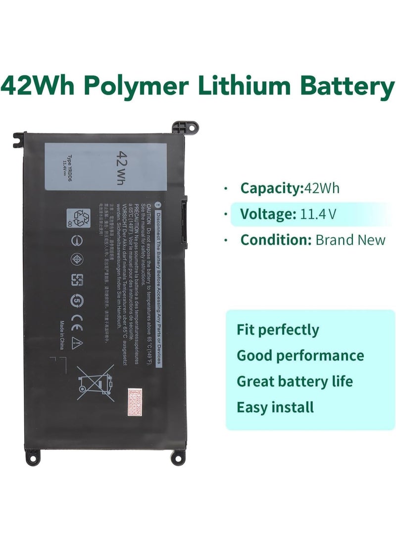 YRDD6 42Wh High-Performance 3500mah Laptop Battery – Replacement | Compatible With Dell Inspiron 15 3000, 5000, 7000 Series (3501, 3582, 3583, 3584, 3593, 5584, 5585, 5590, 5591, 5593) & more - Image 3