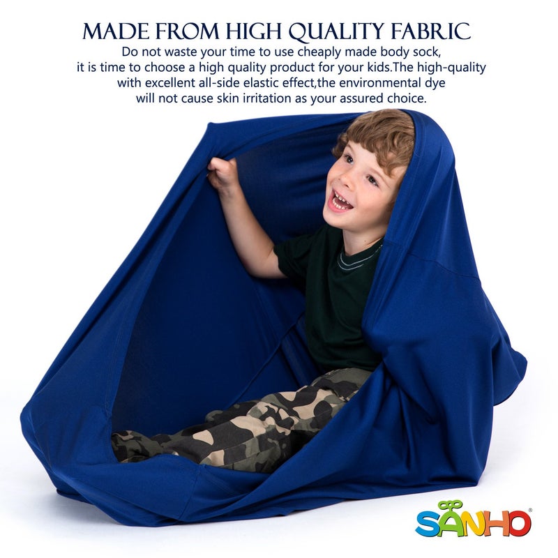 SANHO Dynamic Movement Sensory Sock, Body Sock, Toys for Autistic and Sensory Processing Disorders, Updated Version, Good for Height:35"- 59" Deep Blue - Image 5