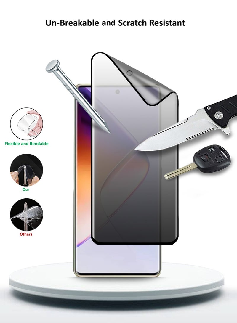 Wtech Infinix Note 40 Pro+ / Note 40 Pro Plus 5G 2024 Nano Ceramic Privacy Full Glue Full Cover Matte Flexible Screen Protector - Clear/Black - Image 3