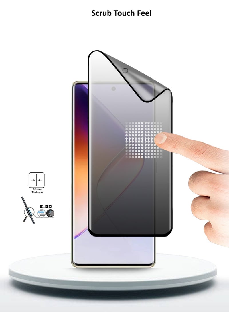 Wtech Infinix Note 40 Pro+ / Note 40 Pro Plus 5G 2024 Nano Ceramic Privacy Full Glue Full Cover Matte Flexible Screen Protector - Clear/Black - Image 4