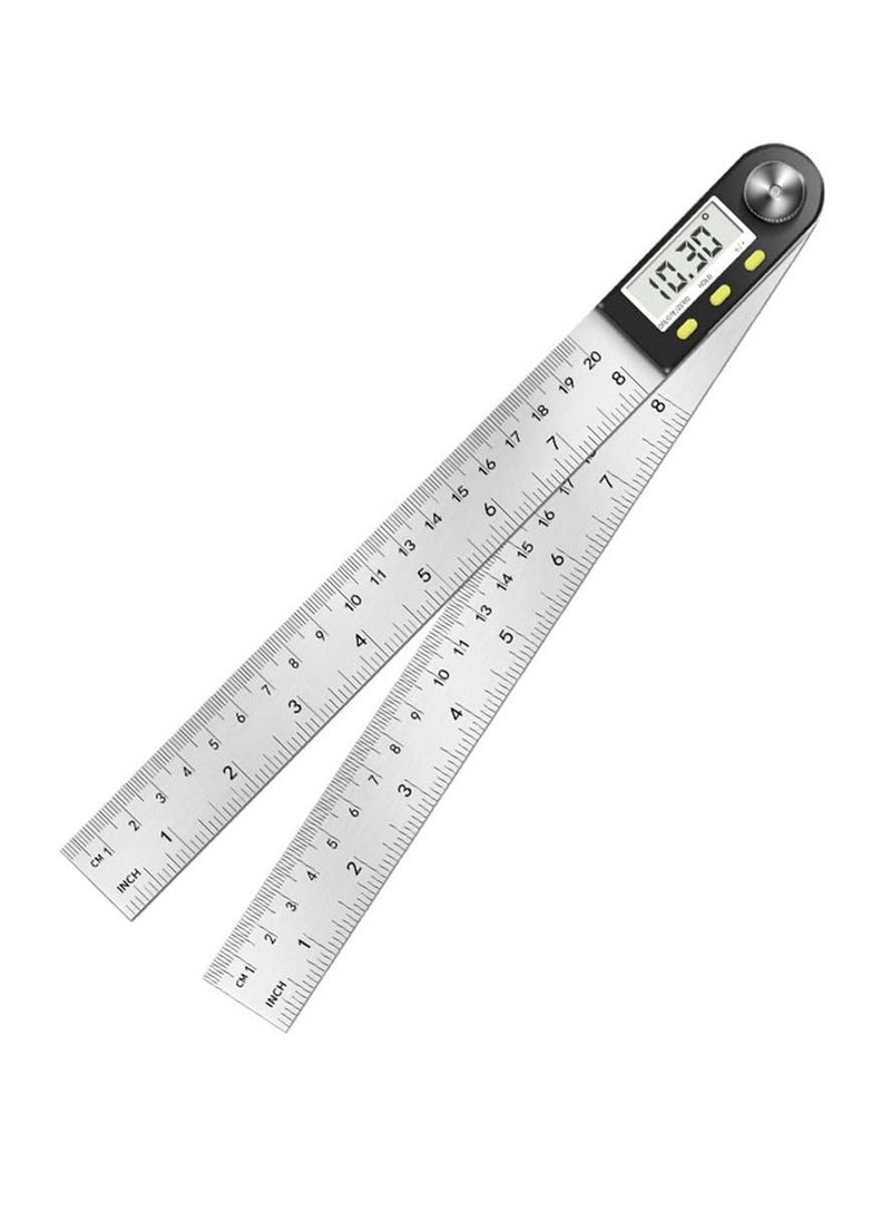 Generic Digital Angle Finder Ruler Protractor, 8inch/200mm Length, LCD Display, Stainless Steel Woodworking Angle Detector, Hold/Rev, Mm/Inch for Construction  - Image 1