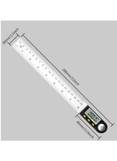 Generic Digital Angle Finder Ruler Protractor, 8inch/200mm Length, LCD Display, Stainless Steel Woodworking Angle Detector, Hold/Rev, Mm/Inch for Construction  - Image 2