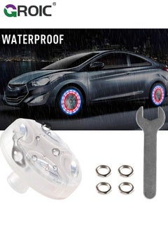 GROIC 2Pcs Car Tire Wheel Valve Cap Lights, Hub Lamp Light with Motion Sensors Colorful LED Gas Nozzle,for Bicycle Motorcycles Mounting Accessories  - Image 4