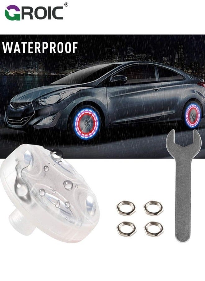 GROIC 2Pcs Car Tire Wheel Valve Cap Lights, Hub Lamp Light with Motion Sensors Colorful LED Gas Nozzle,for Bicycle Motorcycles Mounting Accessories  - Image 4