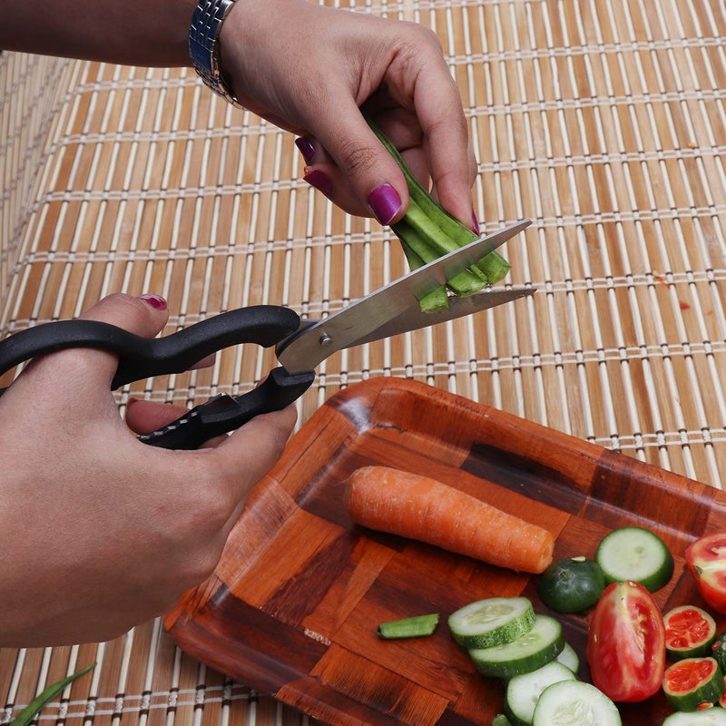 TOPHAVEN Wood Kitchen Knife Set with Wooden Block and Scissors Knife Set for Kitchen with Stand Knife Set for Kitchen use Knife Set with Stand Knife Holder for Kitchen with Knife 5Pieces Black - Image 3