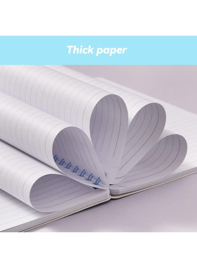 CMGTYYD. دفاتر ملاحظات لولبية، 4 حزم ورق A5 مخطط، 8.3x5.9 بوصة دفاتر ملاحظات ذات غلاف بلاستيكي سميك وغطاء ناعم مع تجليد مزدوج، ورق مخطط 80 ورقة محمول للدراسة والملاحظات المكتبية، 4 ألوان - Image 4