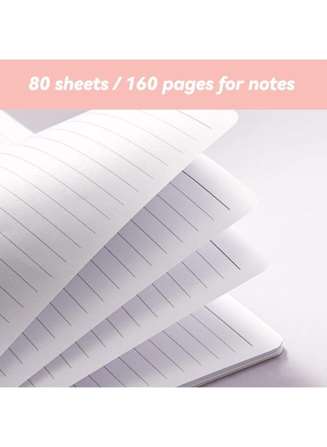 CMGTYYD. دفاتر ملاحظات لولبية، 4 حزم ورق A5 مخطط، 8.3x5.9 بوصة دفاتر ملاحظات ذات غلاف بلاستيكي سميك وغطاء ناعم مع تجليد مزدوج، ورق مخطط 80 ورقة محمول للدراسة والملاحظات المكتبية، 4 ألوان - Image 5