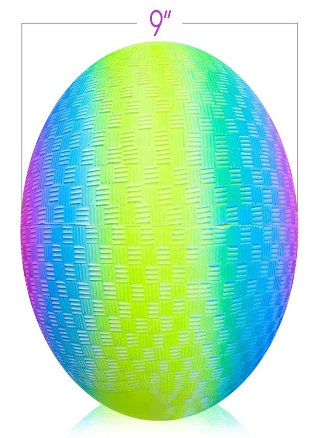 ArtCreativity Rainbow Playground Ball for Kids with Hand Pump, Bouncy 9 Inch Kick Ball for Backyard, Park, and Beach Outdoor Fun, Beautiful Colors, Durable Outside Play Toys for Boys & Girls - Image 3