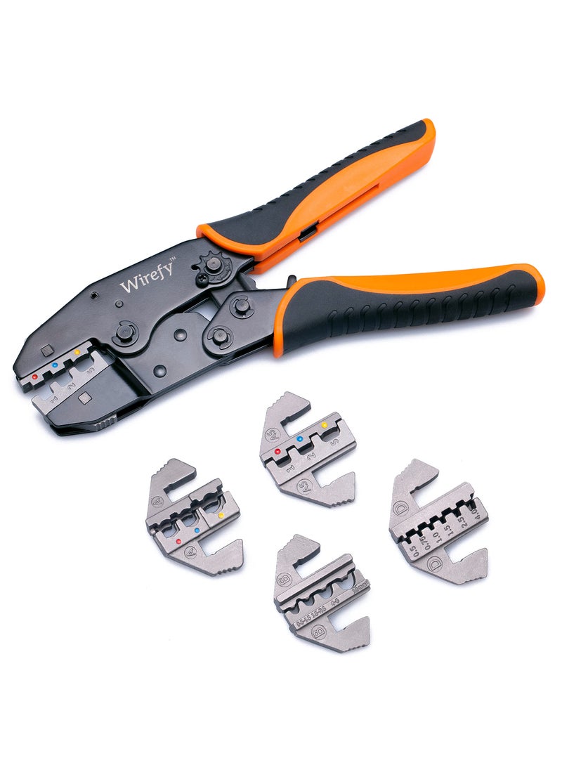 Wirefy Wirefy Crimping Tool Set 5 PCS - Ratcheting Wire Crimper - For Heat Shrink, Nylon, Non-Insulated Connectors, Ferrule Terminals  - Image 1