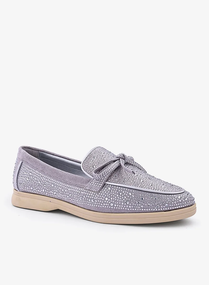 أيقون نسائية جلد سويدي لوفر بحجر الراين