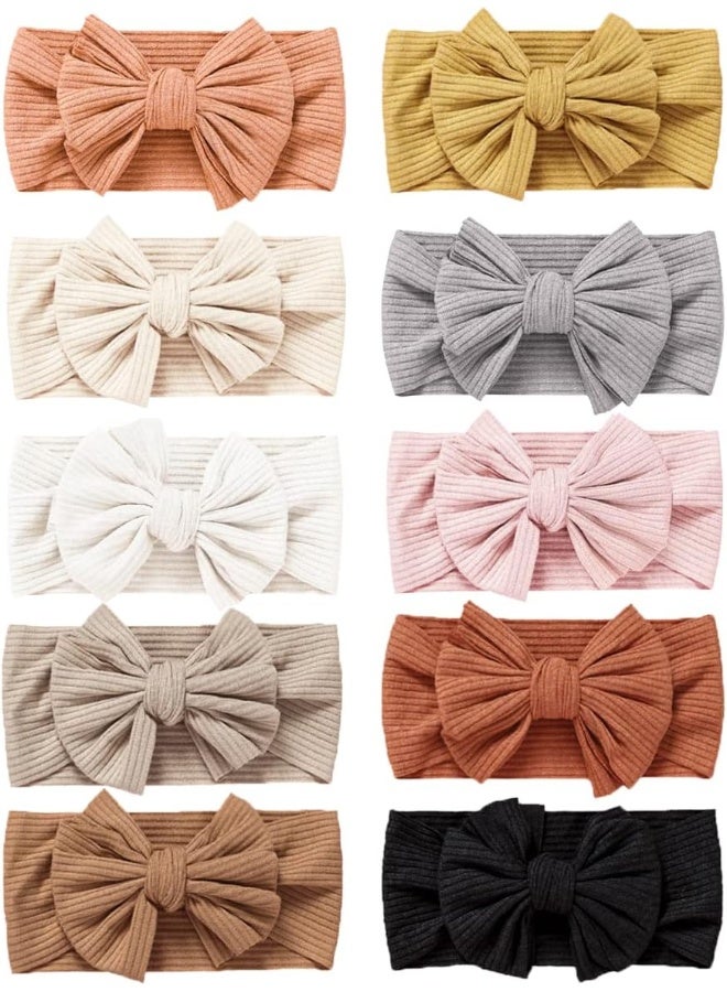 Niceye Pack of 10, Baby Girls Headbands with Bows Handmade Hair Accessories Stretchy Hairbands for Newborn Infant Toddler - Image 1
