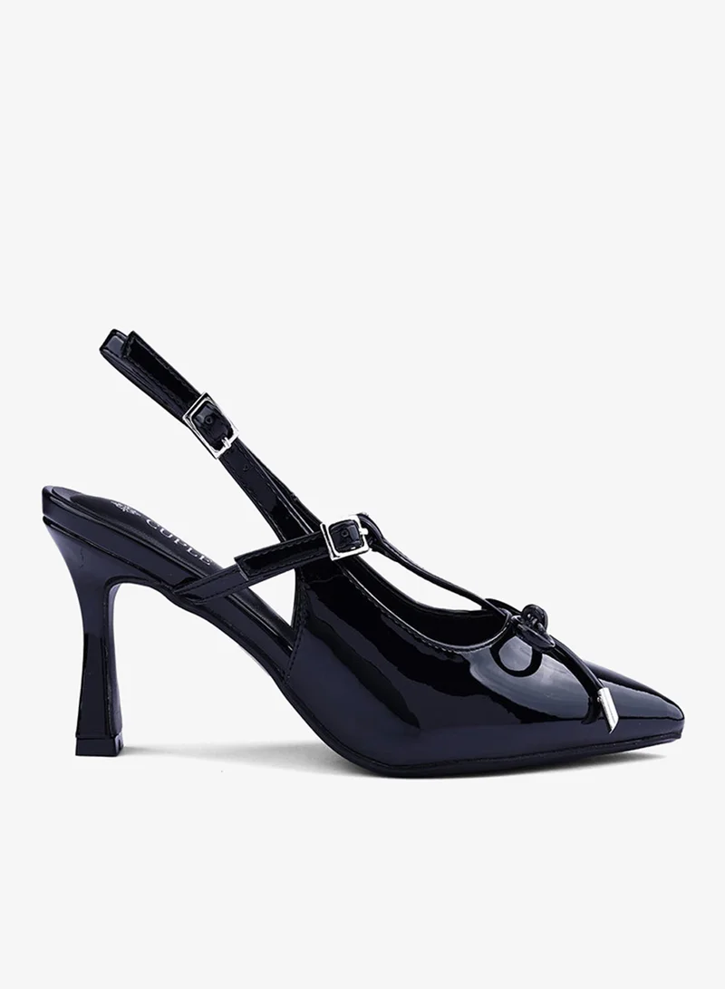 Cuple Womens slingback strap heeled shoes