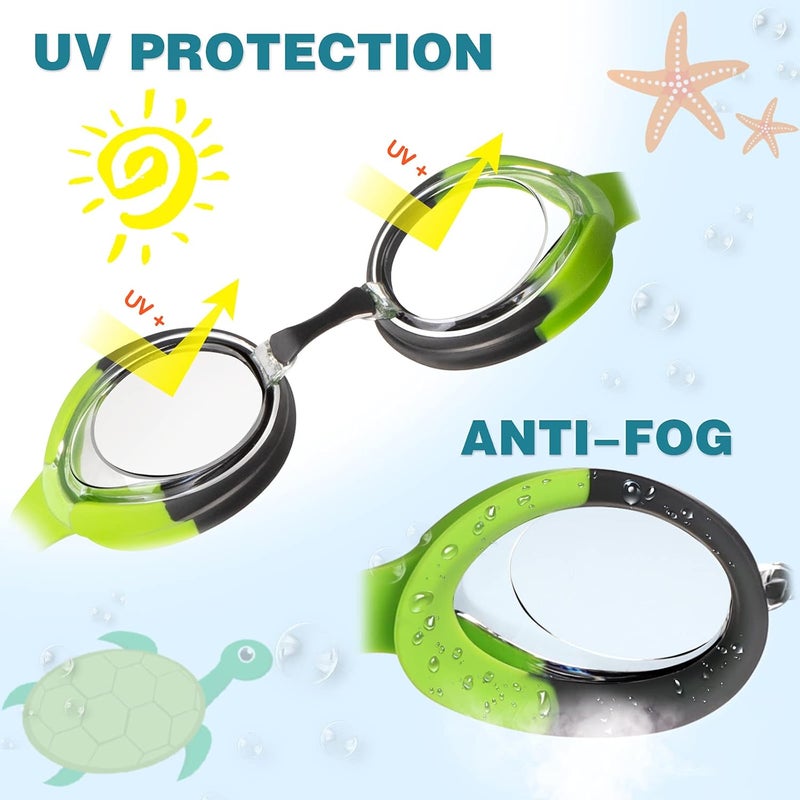 Keary Kids Swim Goggles for Toddler Kids Youth(3-12),Anti-Fog Waterproof Anti-UV Clear Vision Water Pool Goggles - Image 4