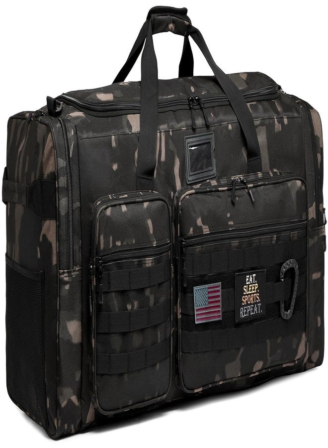 HAMBOLY Extra Large Duffle Bag for Men, Heavy Duty Duffle Bag for Travel, Large Sports Gym Equipment Bag for Hockey Football Soccer Baseball Basketball & Team training, 130L, Dark Camo - Image 1