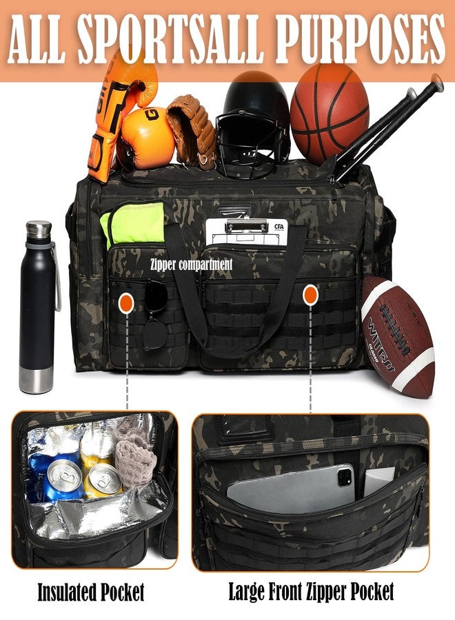 HAMBOLY Extra Large Duffle Bag for Men, Heavy Duty Duffle Bag for Travel, Large Sports Gym Equipment Bag for Hockey Football Soccer Baseball Basketball & Team training, 130L, Dark Camo - Image 3